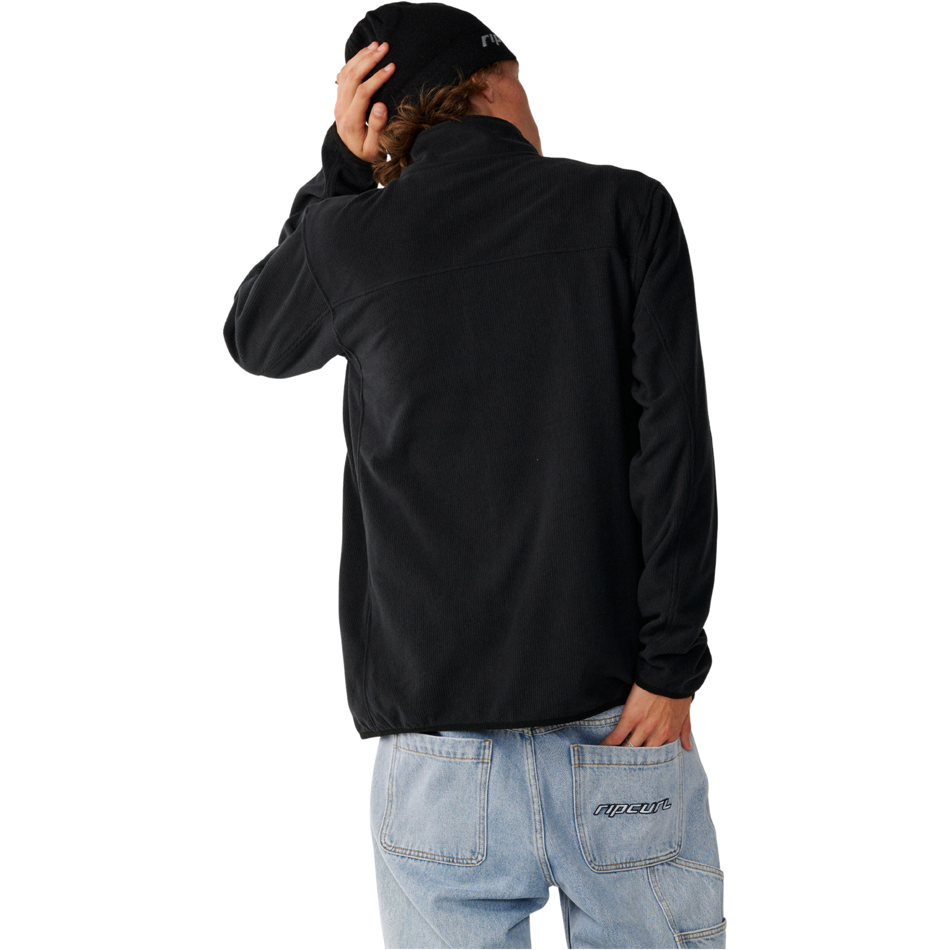 2026 Rip Curl Mens S-Series Polar Zip Thru Crew Fleece 0CBMFL - Black